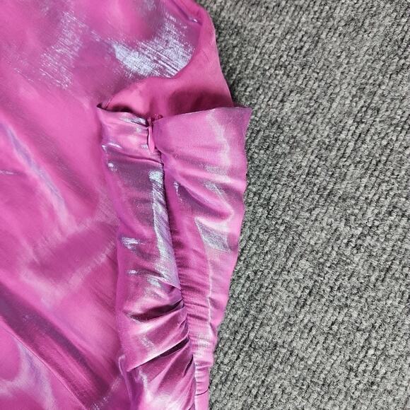 Madison & Main Iridescent Lilac One Shoulder Ruffle Party Dress L Prom Y2K NWT - Picture 10 of 16